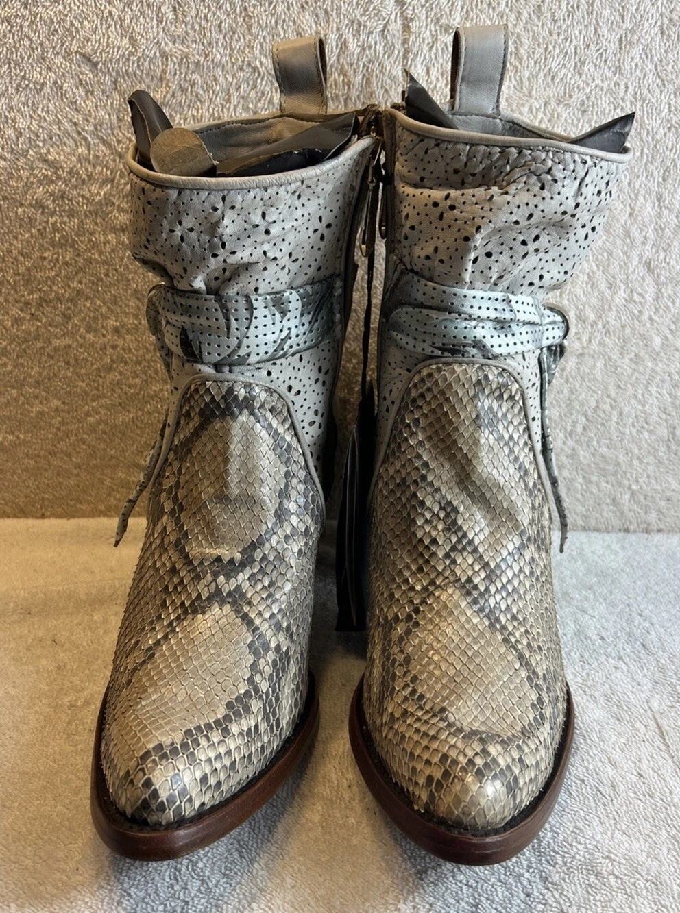 Cuadra Ladies Genuine Python Multicolor Leather Booties CU570 Size 11 M